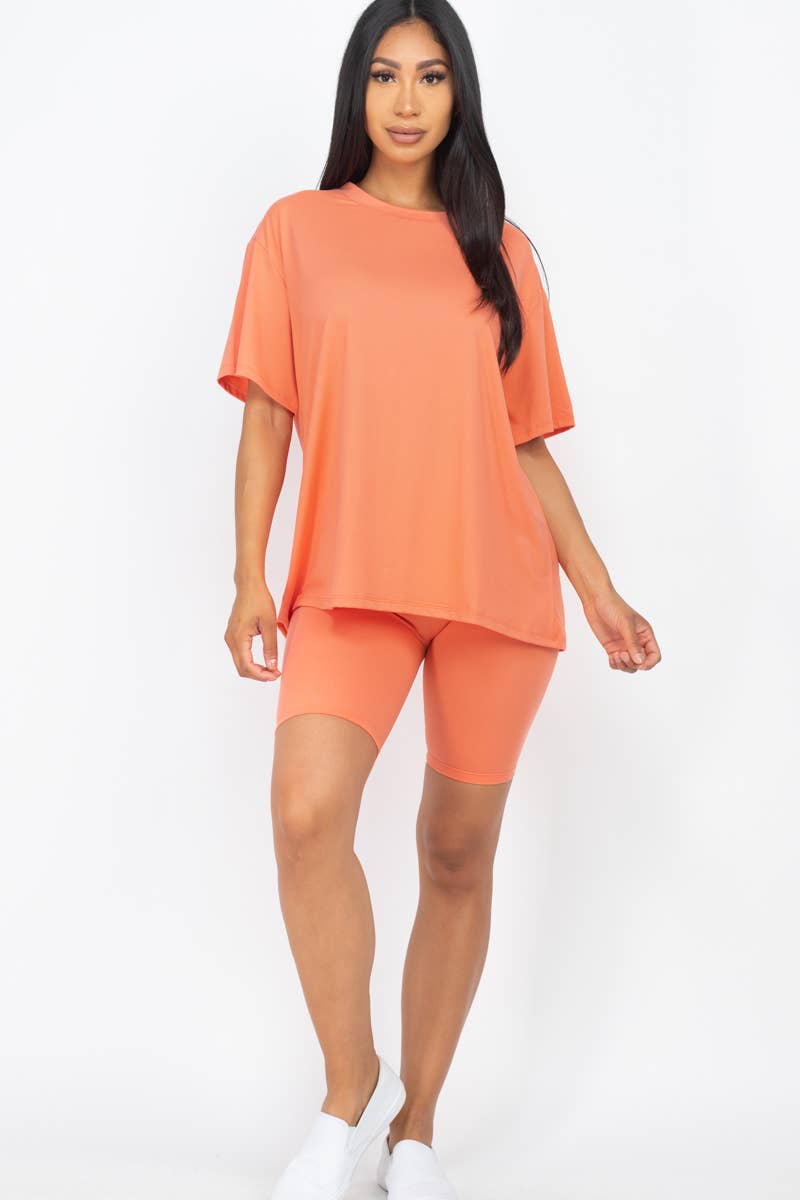 Loose Fit Top & Bike Shorts Set