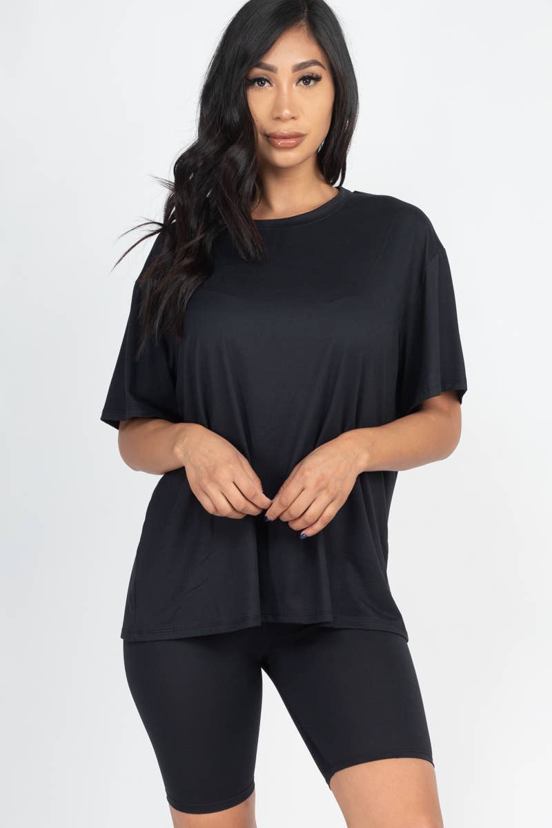 Loose Fit Top & Bike Shorts Set