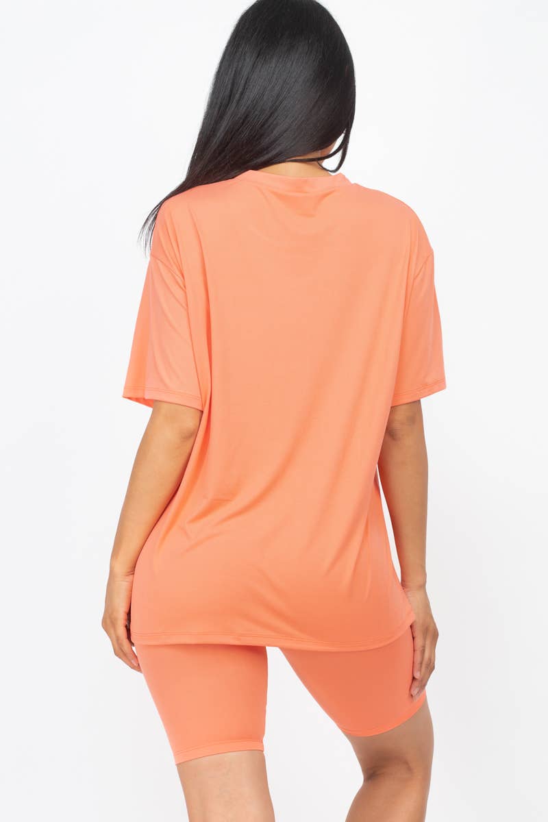 Loose Fit Top & Bike Shorts Set