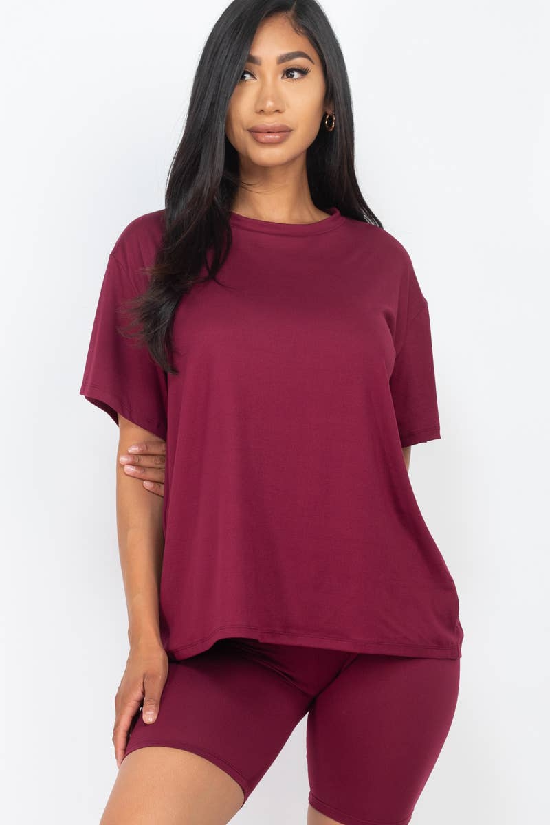 Loose Fit Top & Bike Shorts Set