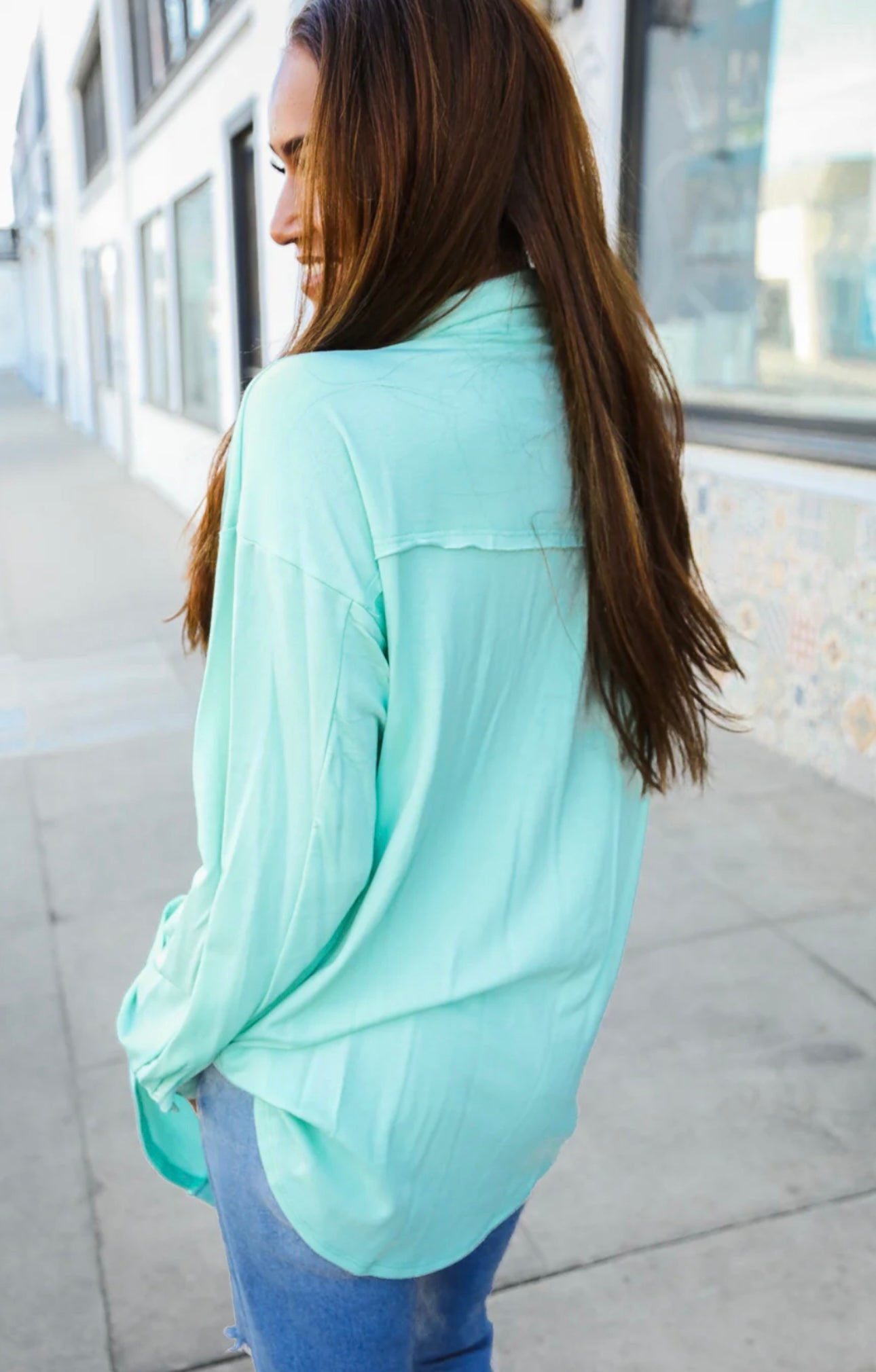 Mint Pocketed Soft Shacket