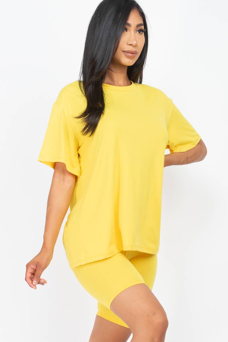 Loose Fit Top & Bike Shorts Set