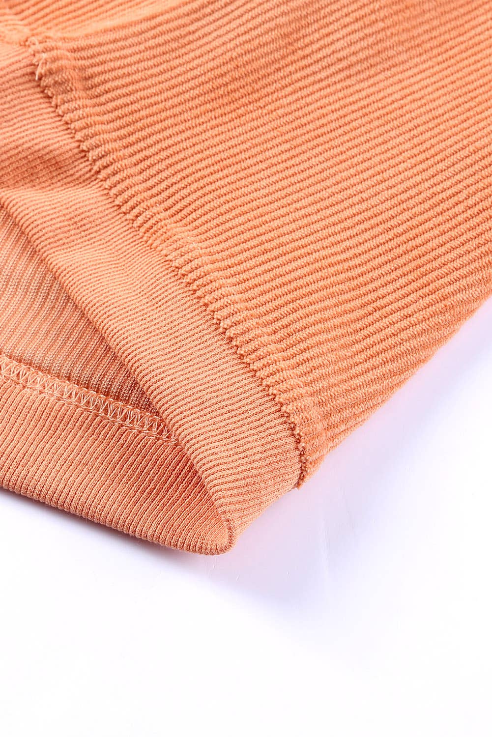 Long Sleeve Ribbed Corded Oversized Sweatshirt