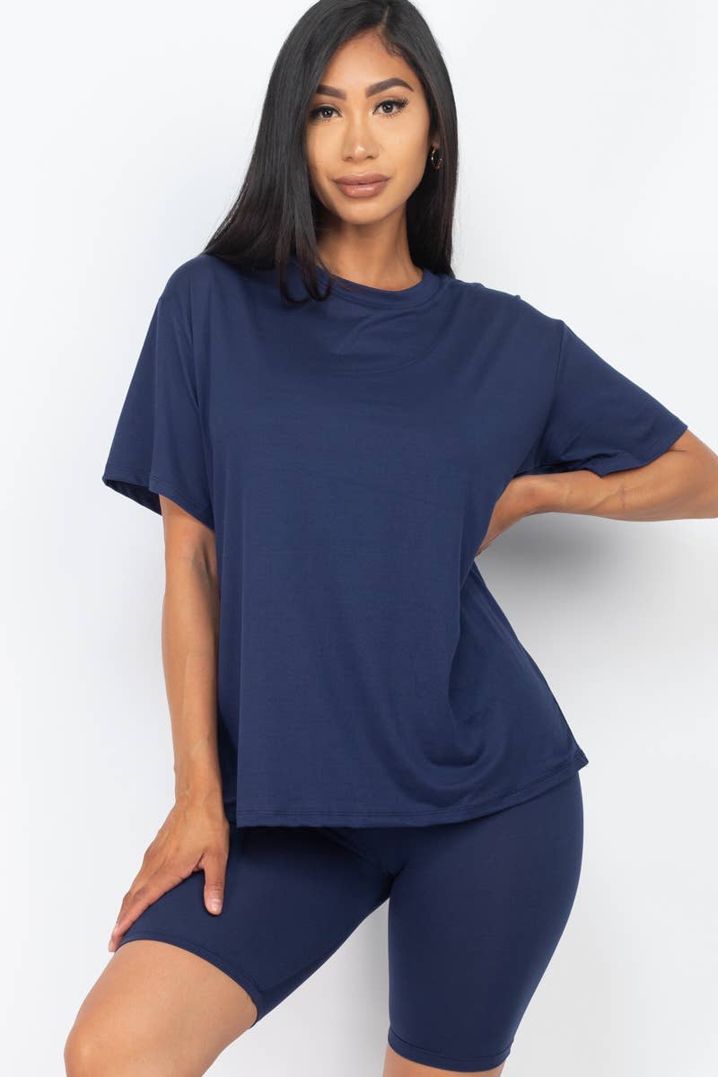 Loose Fit Top & Bike Shorts Set