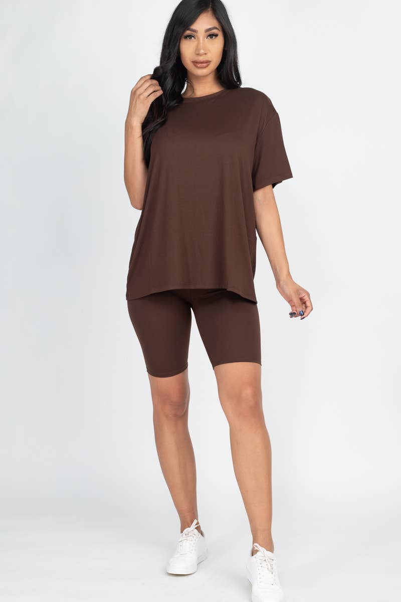 Loose Fit Top & Bike Shorts Set
