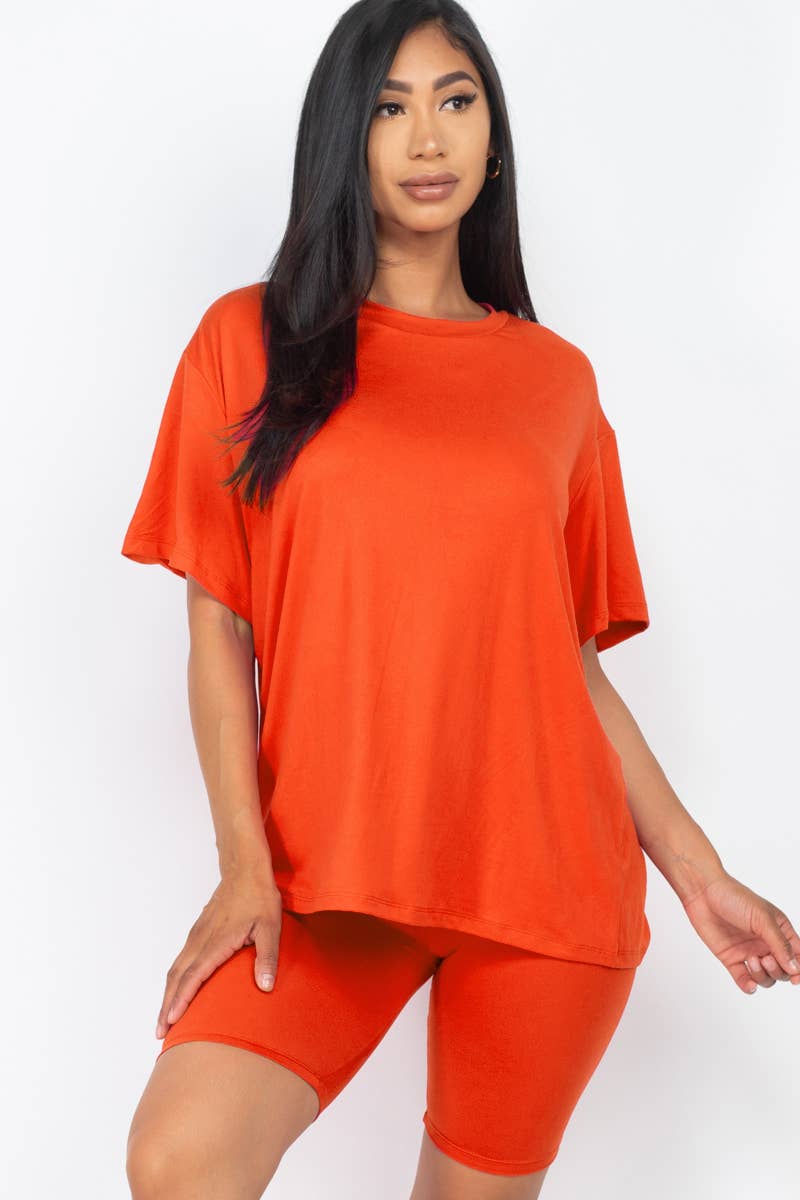 Loose Fit Top & Bike Shorts Set