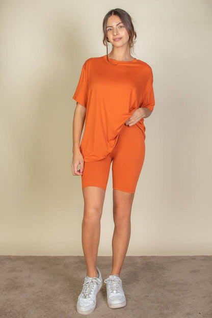 Loose Fit Top & Bike Shorts Set