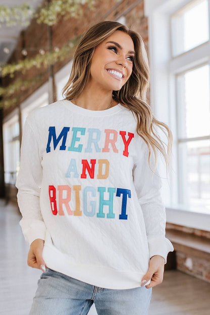 Merry & Bright Quilted Sweatshirt | S-3XL