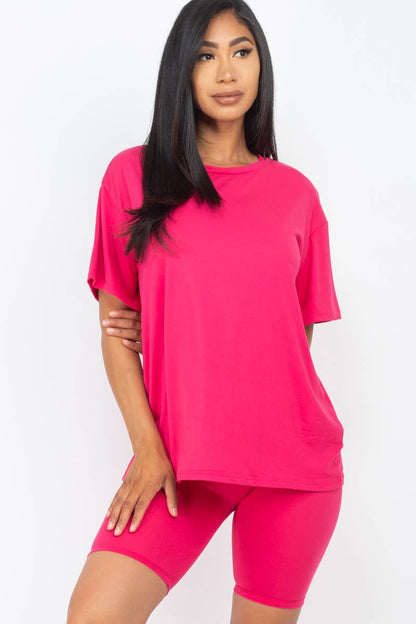 Loose Fit Top & Bike Shorts Set