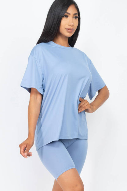 Loose Fit Top & Bike Shorts Set