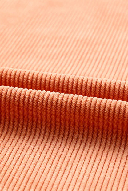 Long Sleeve Ribbed Corded Oversized Sweatshirt
