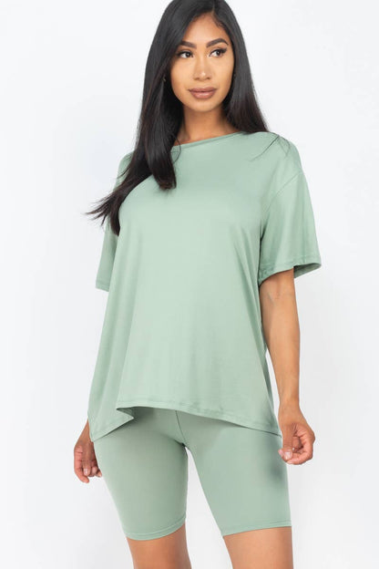 Loose Fit Top & Bike Shorts Set