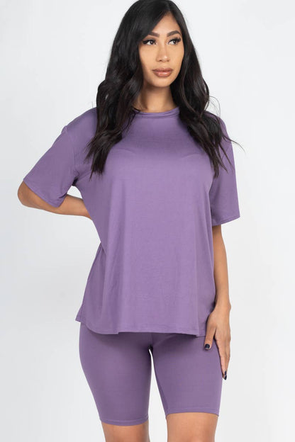 Loose Fit Top & Bike Shorts Set