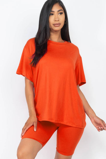 Loose Fit Top & Bike Shorts Set